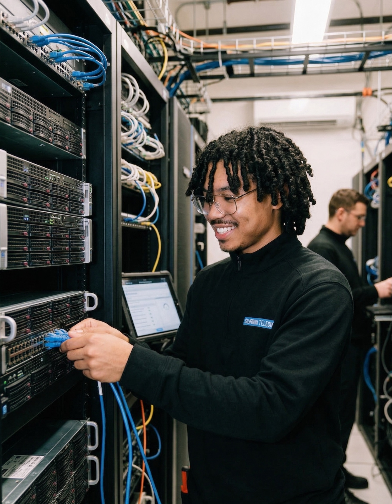 Kenji working in the datacenter
